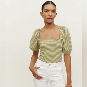 Reformation Marilyn top in green